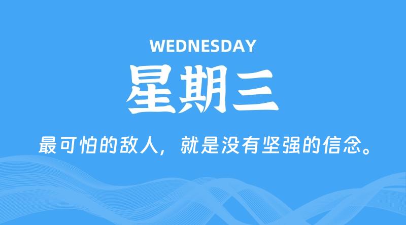 09月23日，星期三, 每天60秒读懂全世界！